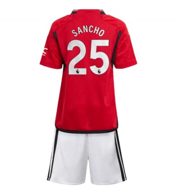 Manchester United Jadon Sancho #25 Hjemmebanesæt Børn 2023-24 Kort ærmer (+ korte bukser)